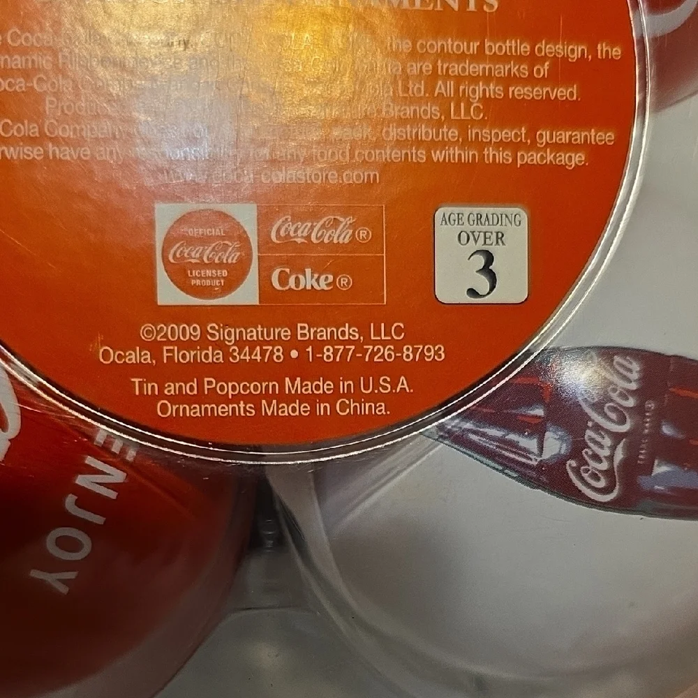 Coca Cola Red and White Ornaments - Collectable.